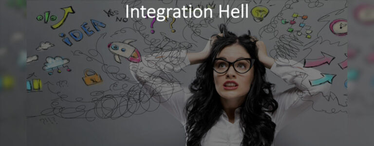 An image of a woman experiencing integration hell during contract-driven development.